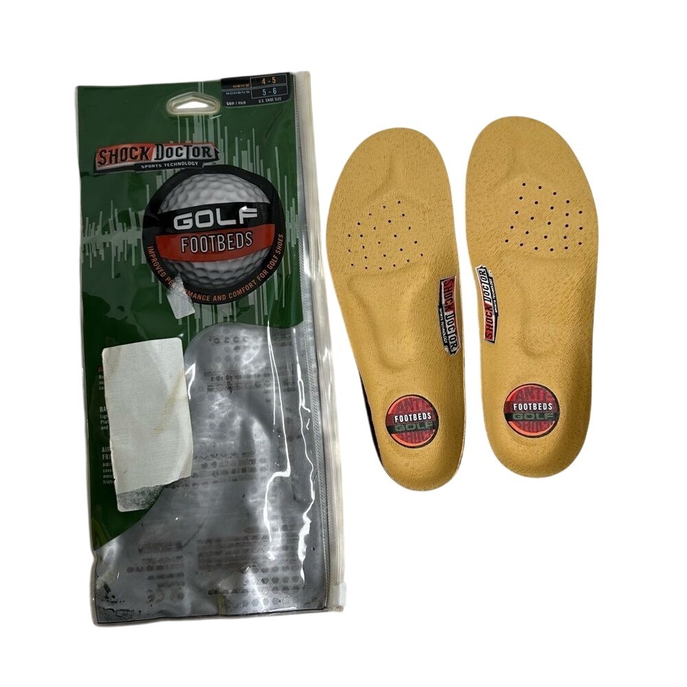 Shock Doctor Golf Footbeds Insoles Tan Black Green Women's 5-6 Men's 4-5 new